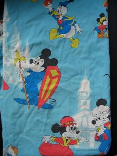 Vtg Disneyland Disney Flat Sheet Fabric Mickey Mouse Walt World Magic