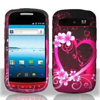 Purple Love Hard Protector Case Snap on Phone Cover for Cricket