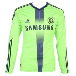 Chelsea Away Third Green Long Sleeve Soccer Football Shirt Jersey 2010