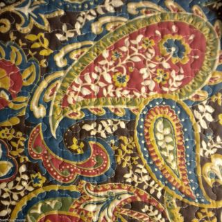 Louisburg Square Paisley King Quilt New Red Brown Gold Blue Green