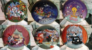 Looney Tunes Collector Plates Bugs Bunny Tweeety Bird Christmas
