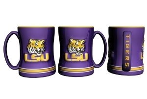 LSU Tigers Coffee Mug 15oz Sculpted