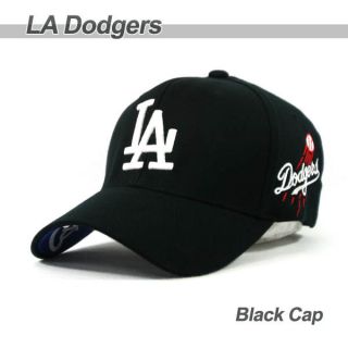 LA01 Los Angeles Dodgers Team Baseball Cap Black Color with White Logo