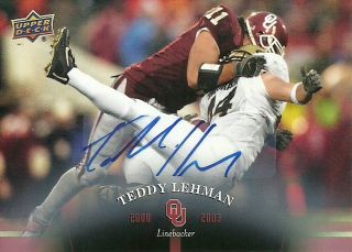 Teddy Lehman 2011 Upper Deck University of Oklahoma Auto Autograph