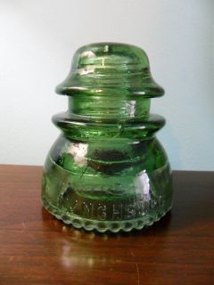 Lynchburg No 44 CD 154 Yellow Green Glass Insulator