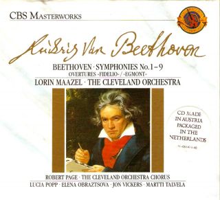 Beethoven Complete Symphonies 1 9 Maazel 5 CD Set 5099704553221