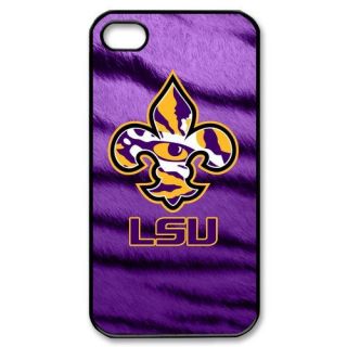 LSU Tigers iPhone 4 or 4S Hard Plastic Black Case Cover 09004
