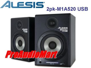 Alesis M1 Active 520 USB Active Studio Monitor MA1520  2pk NEW Free