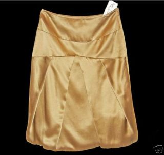 Luisa Cerano 100 Silk Gold Skirt Sz 6 36 $438