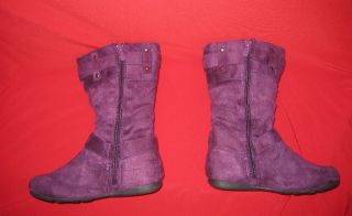 Girls Purple Suede Boots Size 9 2 Youth Size