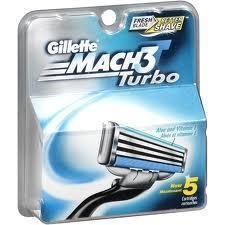 Gillette Mach3 Turbo Razor Blades 5 Cartridges
