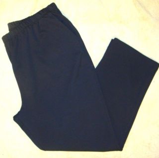 Lands End Womens Pants Sport Knit Large Petite Black
