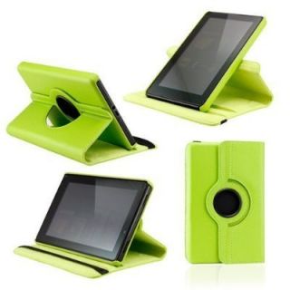  Kindle Fire Leather Folio 360 Case Cover w Kickstand Green