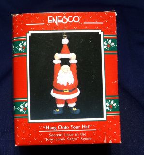 Enesco Hang onto Your Hat John Jonik Santa Ornament