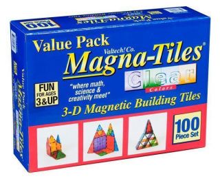 Valtech Magna Tiles 100 Piece Clear Brand New in Factory SEALED Box