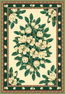 Magnolia Floral Carpet Traditional Country Cottage Area Rug