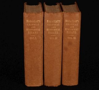 1860 3VOLS Macaulay Critical Historical Essays