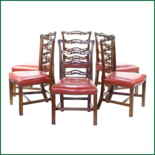 Mahogany Carved Ladderback Chairs Free Mainland UK Delivery X