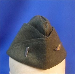 Named WW2 US Navy Officer Pilots Green Wool Garrison Cap with Wings