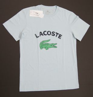 New Lacoste Men Avacation Logo T Shirts Sky Blue