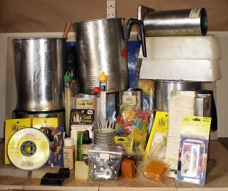 Candle Creations MOLDS Candle Making Machine Kit Lots of Extras Dyes
