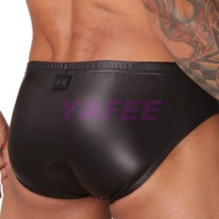 Mens Sexy Stretch Thong Faux Leather Underwear New Gift