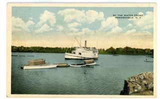 Mamaroneck NY Steamer in Harbor Postcard