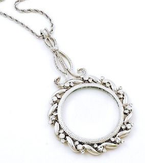 Magnifying Glass Necklace Crystal Long Large Quality Great Lovely