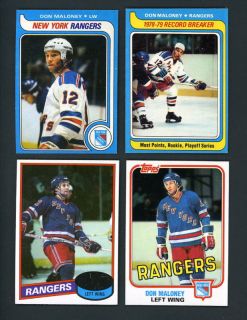 Don Maloney Rangers Lot of 4 Topps Rookie 1979 1980 1981