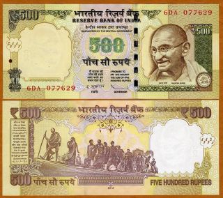 India 500 Rupees 2012 P New UNC New Rupee Sign