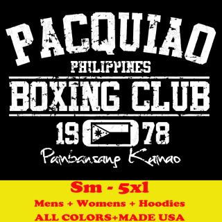 PACQUIAO MANNY BOXING CLUB auto logo glove filipino T shirt MENS