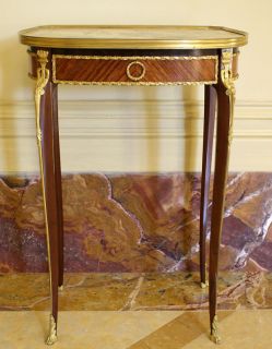 Magnificent 19c French Dore Bronze Marble Top Table