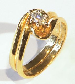 14KY Engagement Wedding Marquise Diamond Ring Set