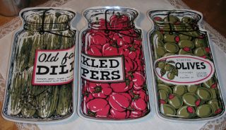 Condiment Serving Trays Pickled Peppers Stuffed Olives Dill