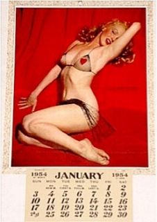 Marilyn Monroe Calendar Entrancing Pinup Litho Extremely Rare ~ 1954