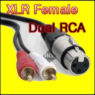 RCA Male to XLR Female Audio Stereo Cable 5ft 1 5M