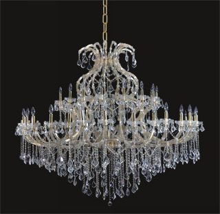 D72 Maria Theresa Large Foyer Chandelier Gold w Clear Crystal Hanging
