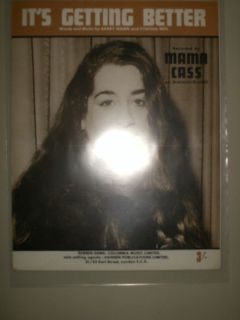 Mama Cass Its Getting Better 60s Sheet Music 1968