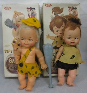 Vtg 1964 Ideal Tiny Bamm Bamm Pebbles Flintstones 11 5 Dolls Original