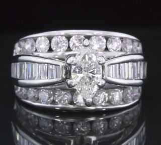 Carat Marquise Diamond Cathedral Bridge Ring in 14k White Gold CT. T