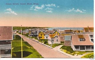 Ocean St Ocean Bluff Marshfield MA Postcard