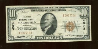 National Currency Marshfield Wisconsin First National Bank $10 1929