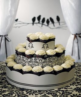 Wedding Love Bird Damask Display Cupcakes Stand Tower