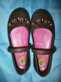 Disney Princess Brown Mary Jane Croc Like Shoes by Disney Size 1 5 2