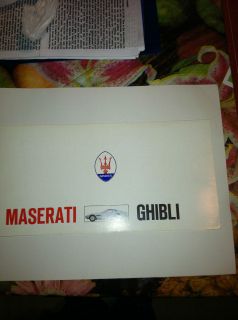 Maserati Ghibli Sports Car Sales Brochure 1970
