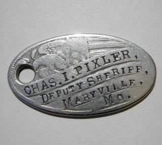 Old 1895 Maryville MO Sheriff Key or Luggage ID Tag