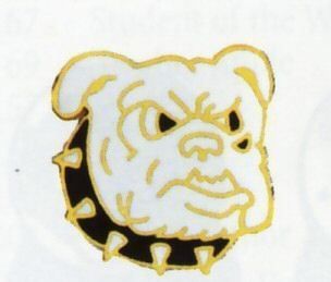 Bulldog Head Award High School Mascot Letter Jacket Lapel Pin