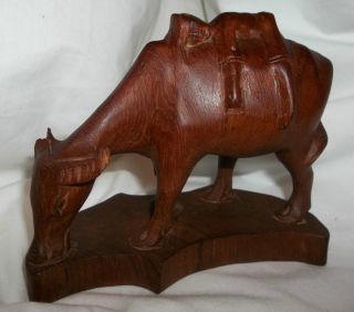 Vintage Asian Hand Carved Wood Water Buffalo with Sleeping Rider