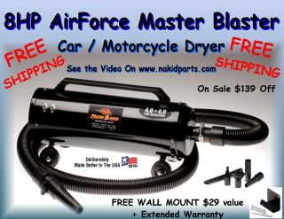 Metro Vac 8HP Airforce Master Blaster Dryer Car Motorcycle Pet