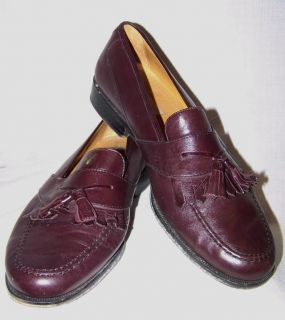 MASSIMO EMPORIO Mens Brown Leather Slip On Tassels Loafers Dress Shoes
